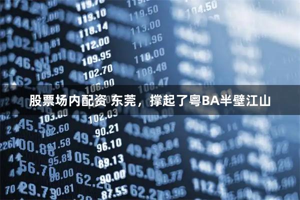 股票场内配资 东莞，撑起了粤BA半壁江山
